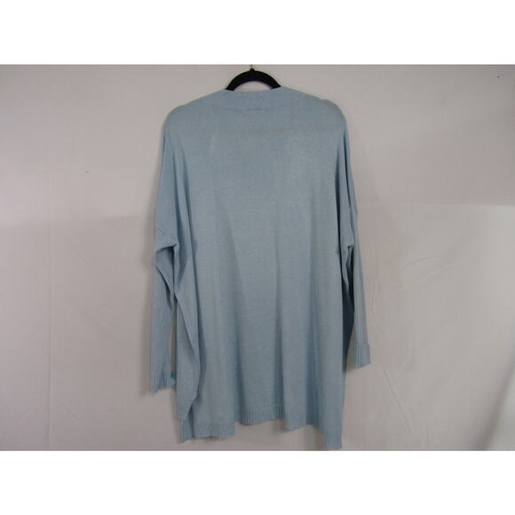 Joseph A Blue Rayon Sweater sz L Lagenlook Minimalist Nautical Coastal Classic - Picture 2 of 8